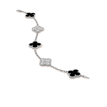 Vintage Alhambra bracelet with 5 lucky four-leaf motifs